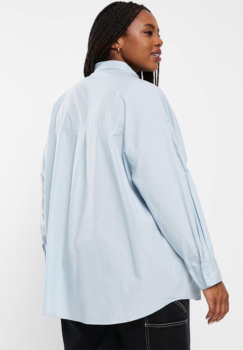 Cotton On - Curve dad shirt - shoreline blue