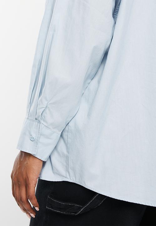 Cotton On - Curve dad shirt - shoreline blue