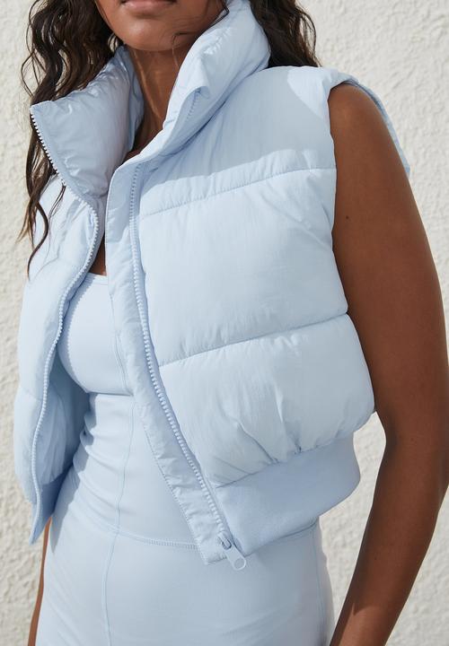 Cotton On - The mother cropped puffer vest - silky blue