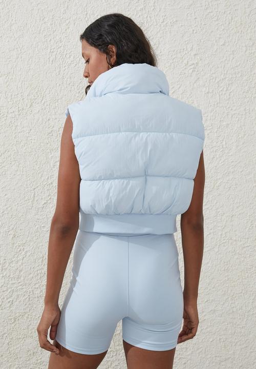 Cotton On - The mother cropped puffer vest - silky blue