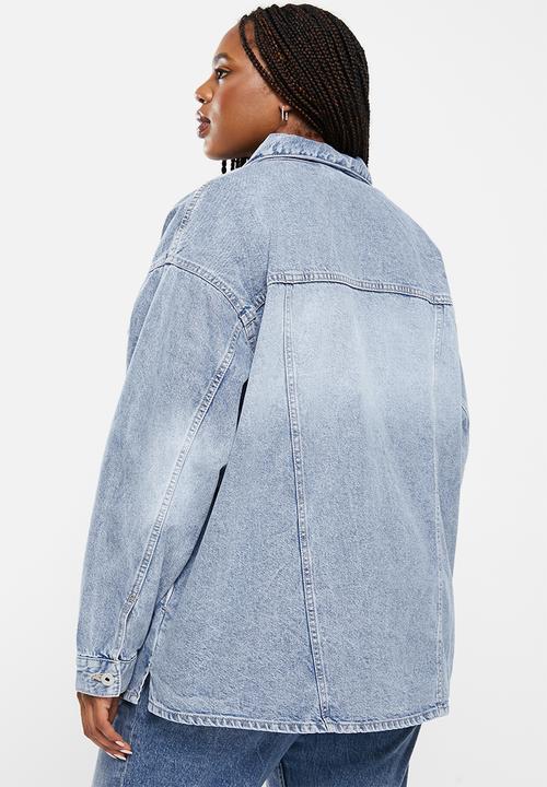 Cotton On - Curve the denim shacket - bells blue