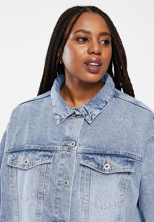 Cotton On - Curve the denim shacket - bells blue