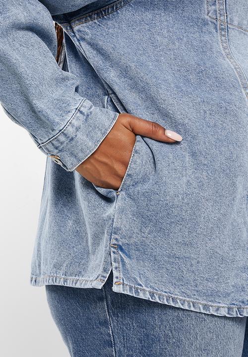 Cotton On - Curve the denim shacket - bells blue