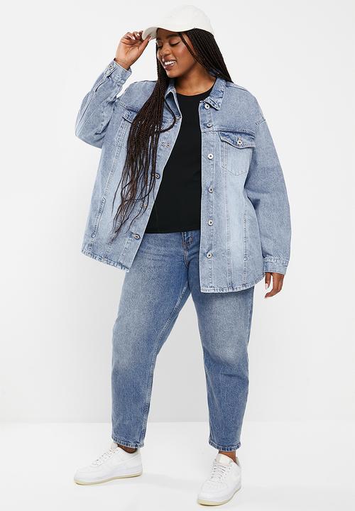 Cotton On - Curve the denim shacket - bells blue
