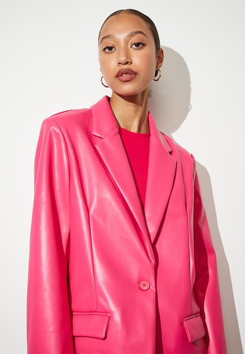 Superbalist - Co-ord pu blazer - cerise
