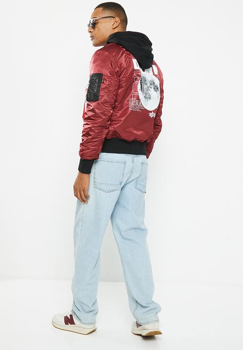 Alpha Industries - Ma-1 vf dark side reflective print - burgundy