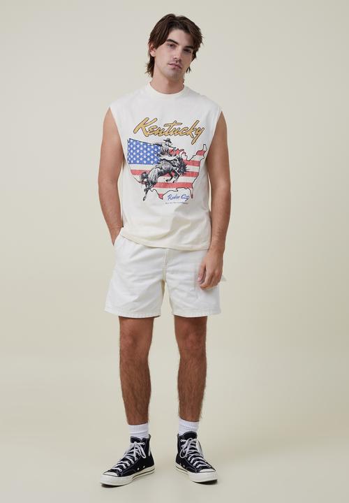 Cotton On - Oversized graphic muscle - bisque/rodeo city