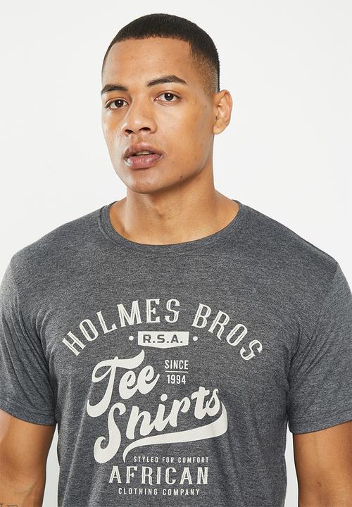 Holmes Bro's - African T-shirts short sleeve tee - charcoal melange