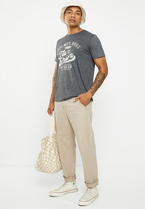 Holmes Bro's - African T-shirts short sleeve tee - charcoal melange