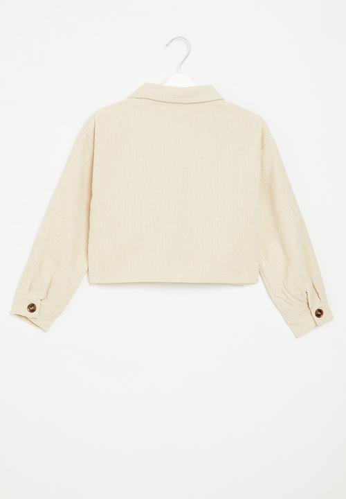 Pop Candy - Girls crop shacket - ecru