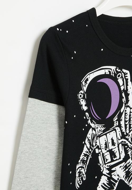 Pop Candy - Space twofer tee - black & grey