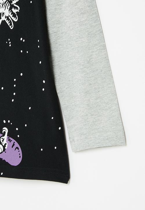 Pop Candy - Space twofer tee - black & grey