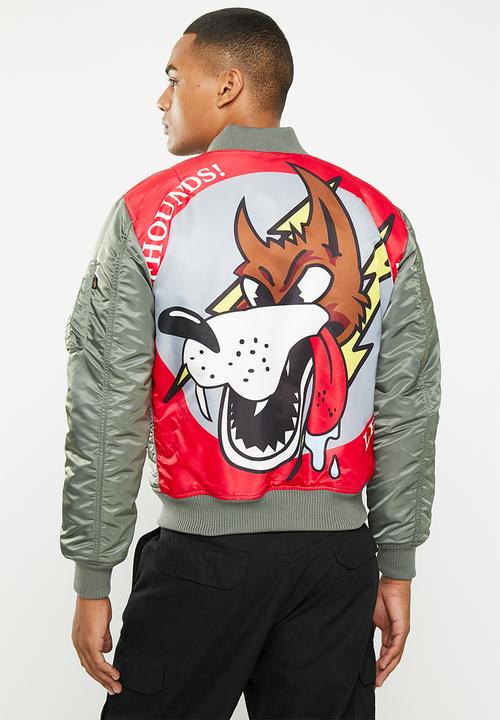 Alpha Industries - Ma-1 vf  fighter squad reversible back print - vintage green