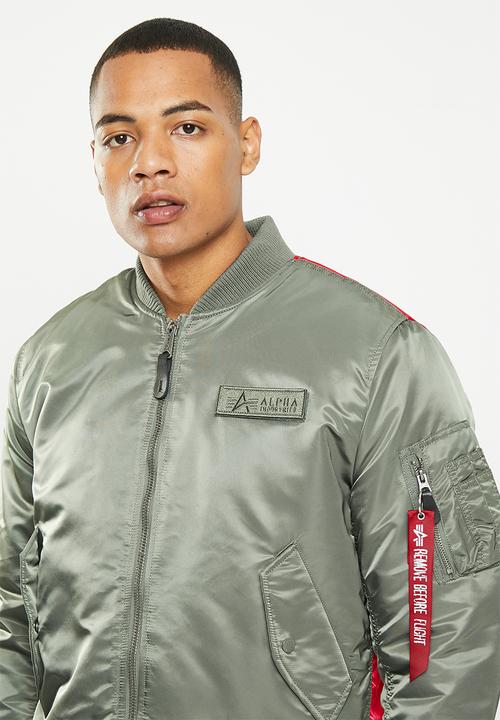 Alpha Industries - Ma-1 vf  fighter squad reversible back print - vintage green