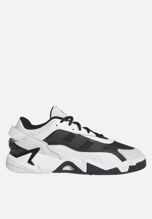 adidas originals niteball trainers in black and off white