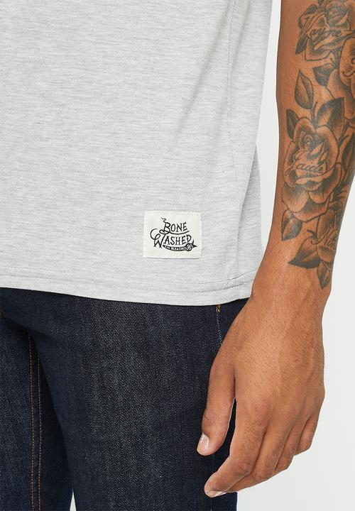 Holmes Bro's - Label shadow short sleeve tee - dirty grey melange