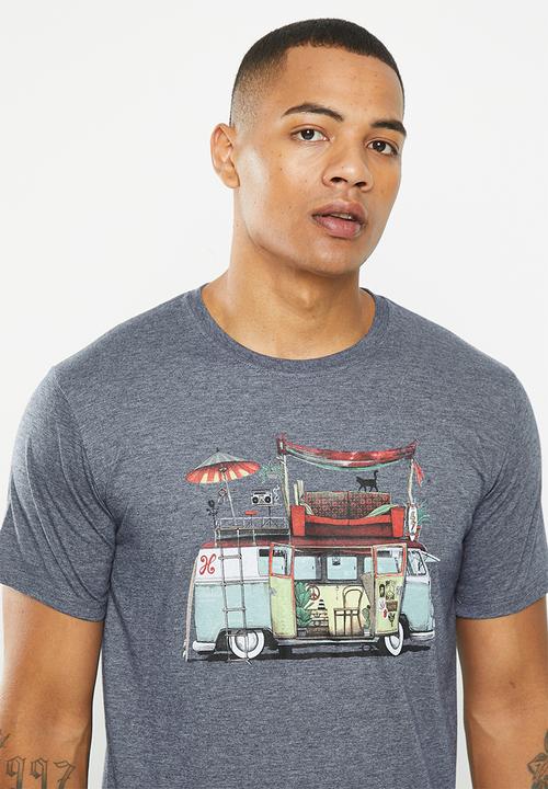 Holmes Bro's - Delux combi short sleeve tee - pewter melange
