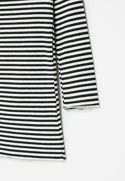 Pop Candy - Girls stripe top - black & white