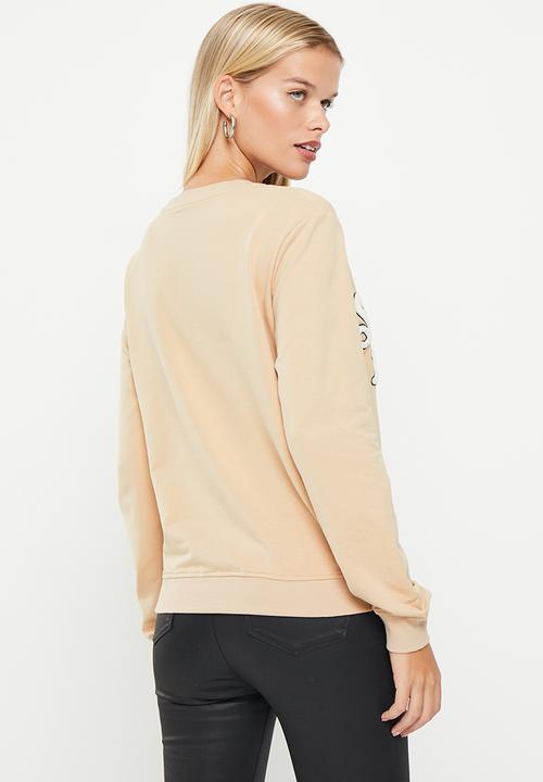 SISSY BOY - Aero: crew neck sweat top with long sleeves - stone