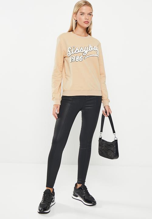 SISSY BOY - Aero: crew neck sweat top with long sleeves - stone