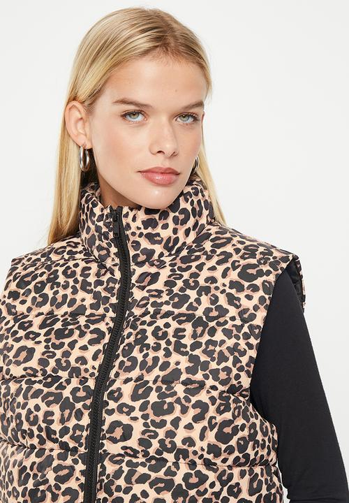 Noisy May - Marcus printed vest  - black & stone