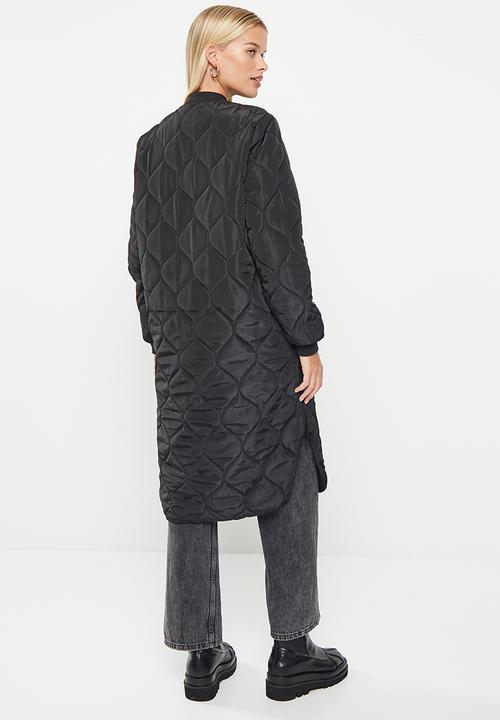 Noisy May - Silje quilted long long sleeve jacket - black