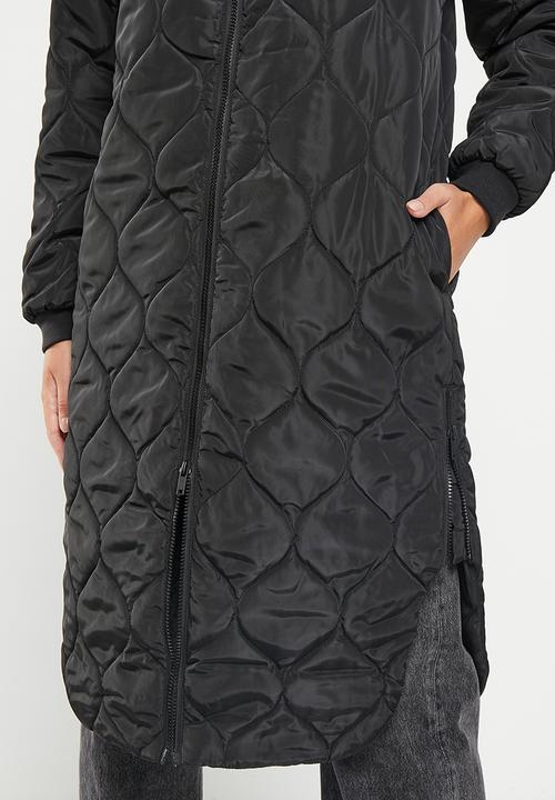 Noisy May - Silje quilted long long sleeve jacket - black