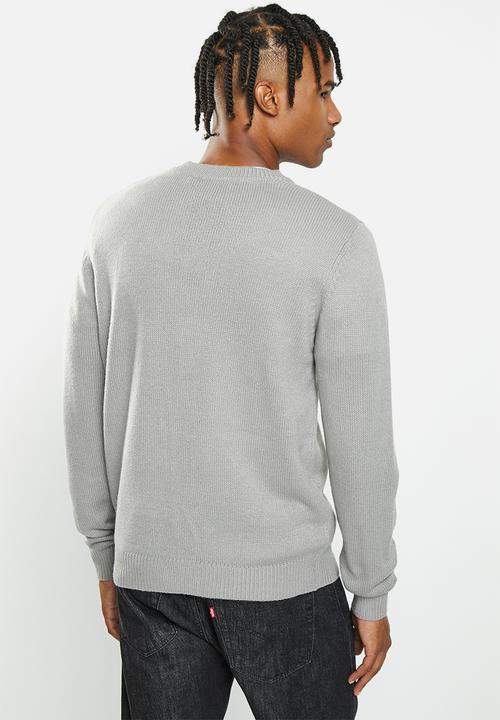 Brave Soul - Septimus knitwear - silver grey