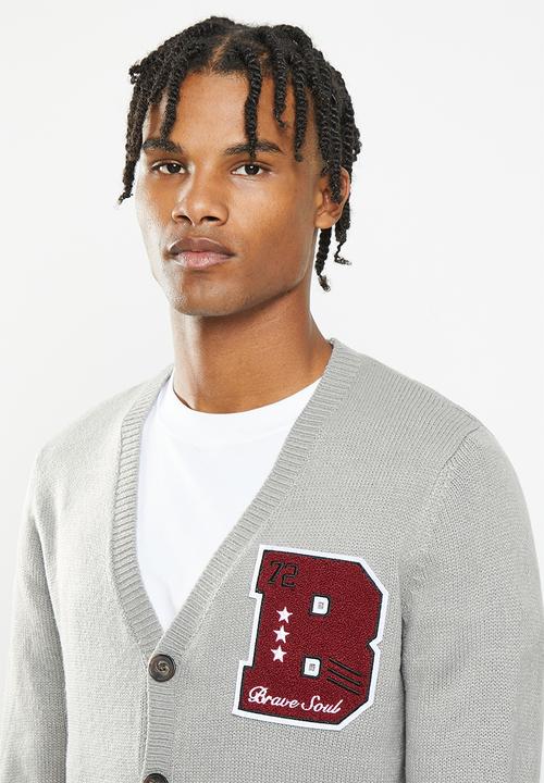 Brave Soul - Septimus knitwear - silver grey