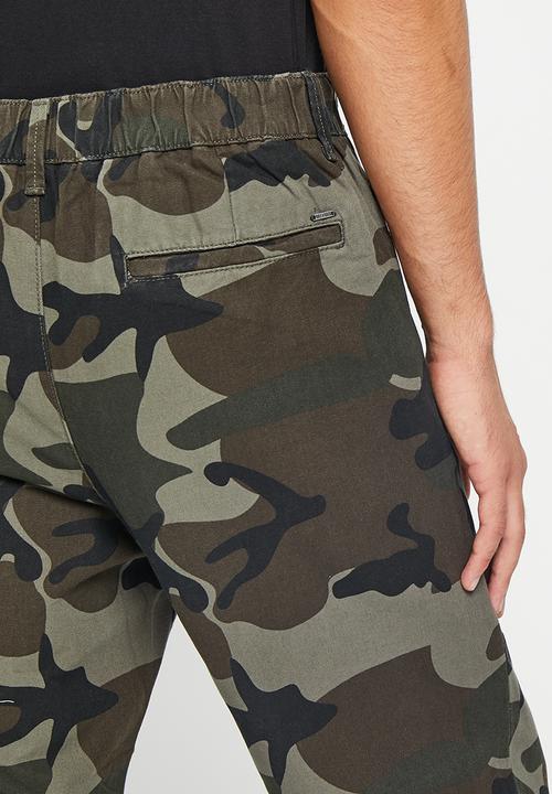 Only & Sons - Onsdew tap camo canwas pants - olive