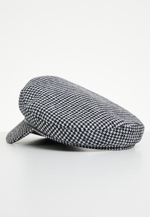 Superbalist - Houndstooth baker boy hat - black & white