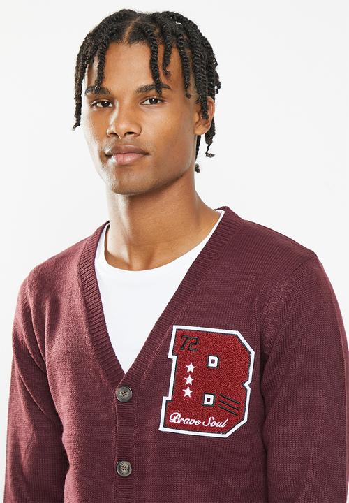 Brave Soul - Septimus knitwear - deep maroon