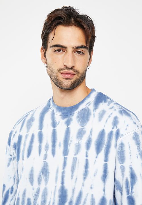 Levi’s® - Levis sweats crew striped tie dye true n - blue & white 