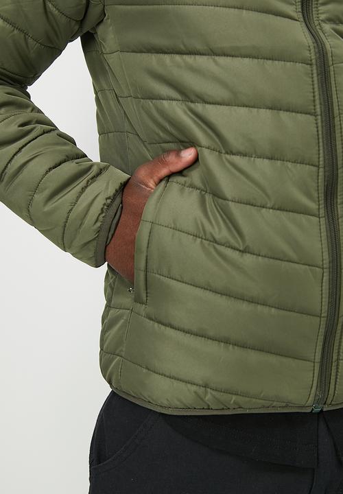 Lark & Crosse - Ascend funnel neck lightweight  puffer jacket - khaki