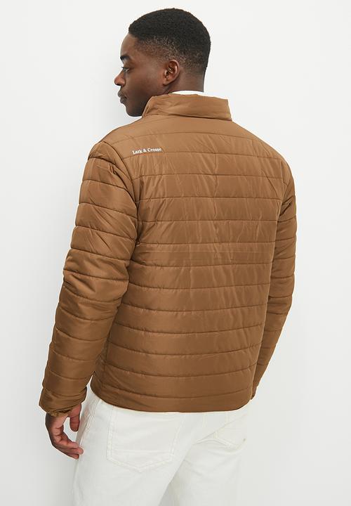 Lark & Crosse - Ascend funnel neck lightweight  puffer jacket - taupe