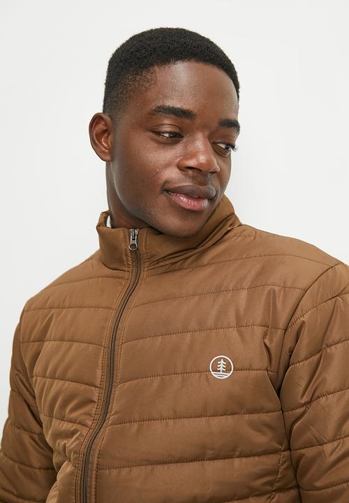 Lark & Crosse - Ascend funnel neck lightweight  puffer jacket - taupe