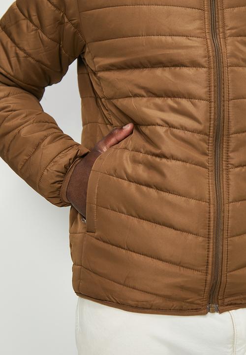 Lark & Crosse - Ascend funnel neck lightweight  puffer jacket - taupe