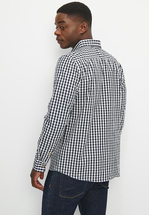 Lark & Crosse - Gingham check shirt - black/white