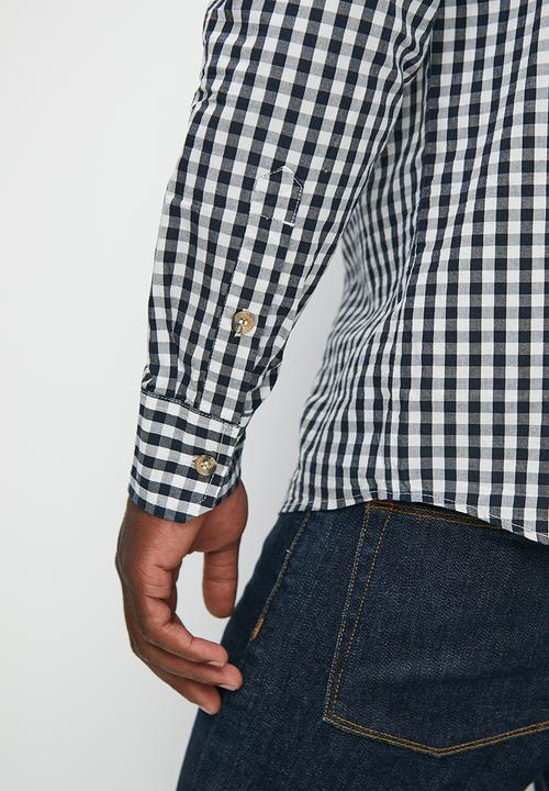 Lark & Crosse - Gingham check shirt - black/white