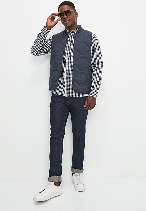 Lark & Crosse - Gingham check shirt - black/white
