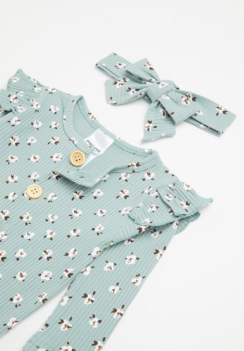 Pop Candy - Printed romper & headband set - blue
