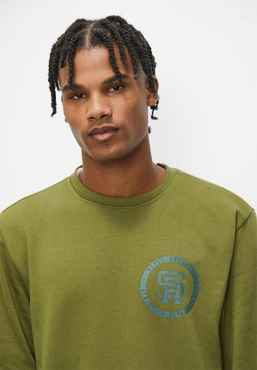 STYLE REPUBLIC - Branded pullover crew neck sweat - khaki
