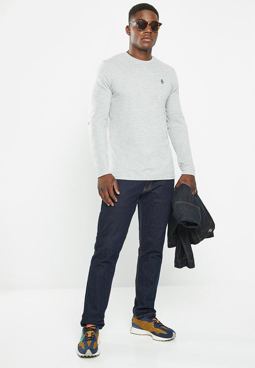 Original Penguin - Embroidered logo ls tee - rain heather