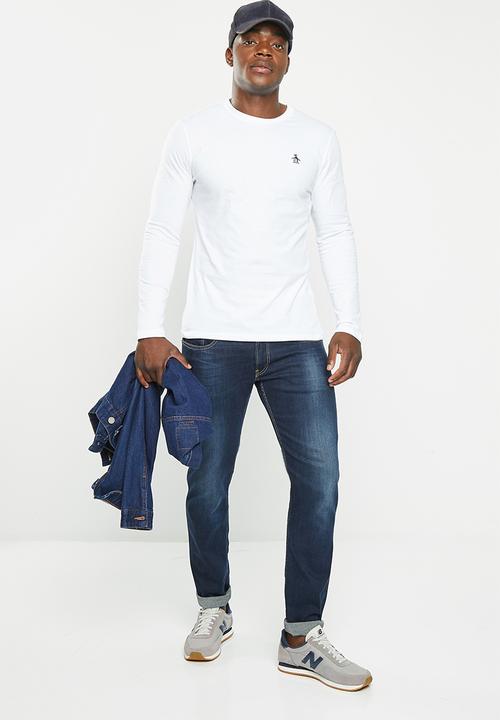 Original Penguin - Embroidered logo ls tee - bright white