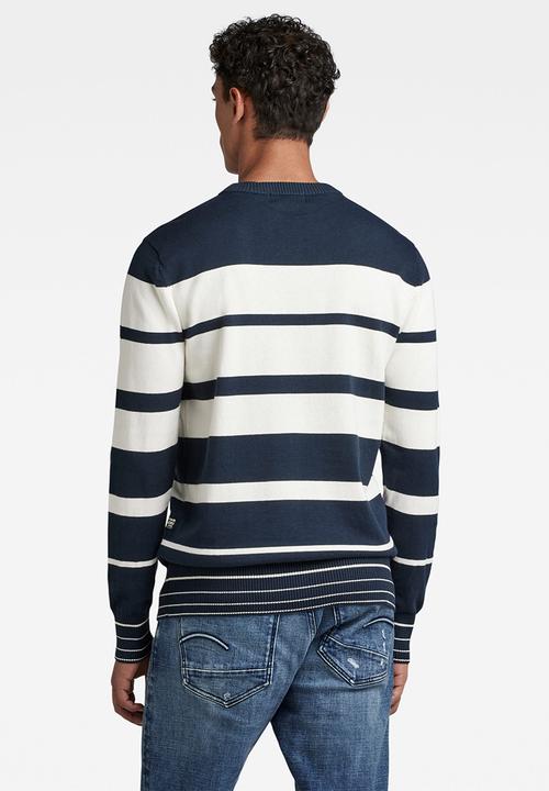 G-STAR - Irregular stripe r knit - salute/milk stripe