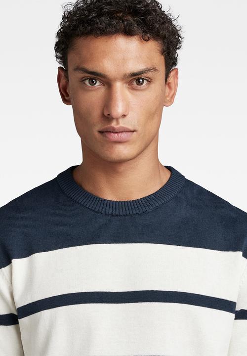 G-STAR - Irregular stripe r knit - salute/milk stripe