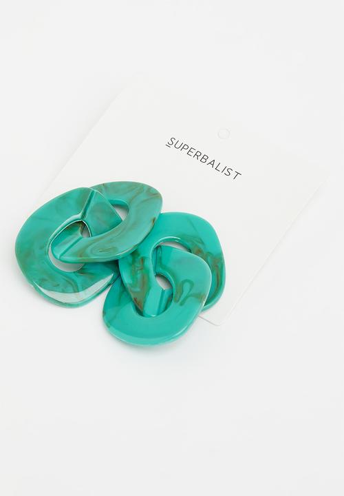 Superbalist - Josie marbled earrings - green