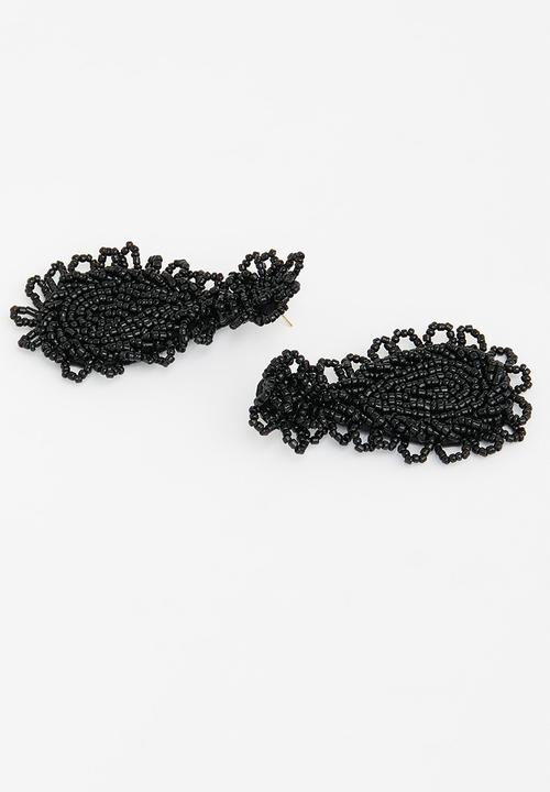 Superbalist - Beaded stud earrings - black