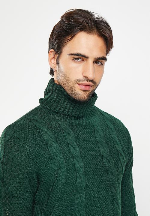 Brave Soul - Hyder knitwear - hunter green