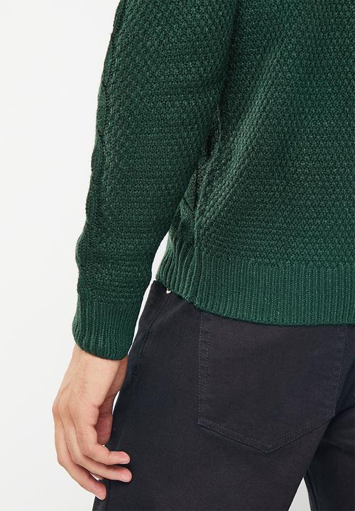 Brave Soul - Hyder knitwear - hunter green
